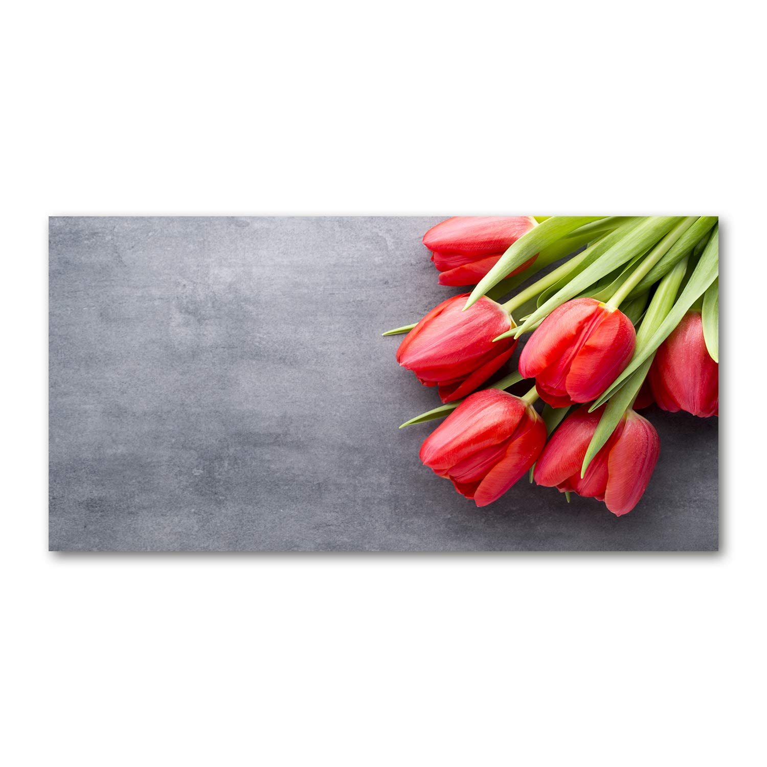 Tableau en verre plastique tulipes rouges Tulup 140x70