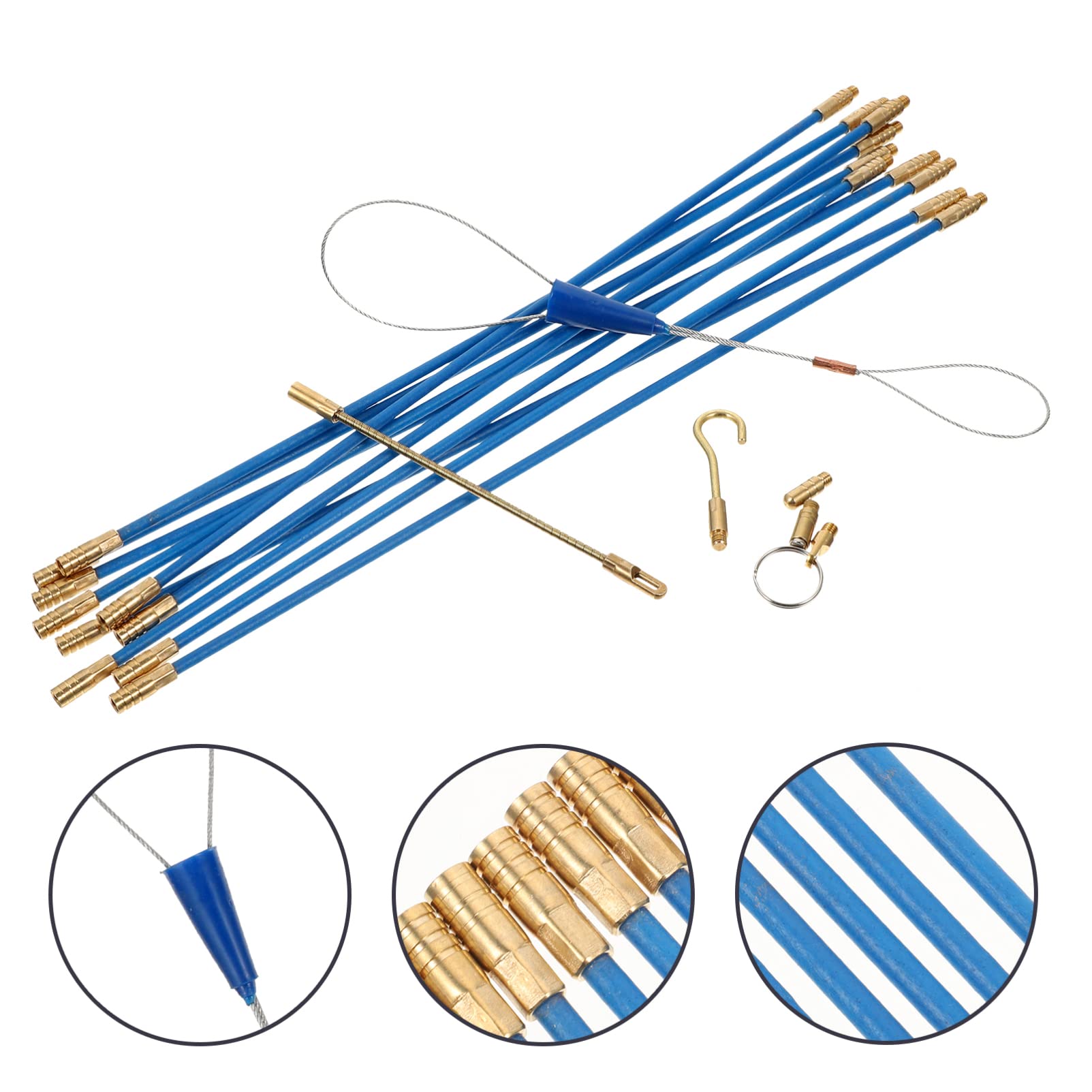 Gadpiparty 2sätze Kabelziehset Aus Fiberglas Teiliges Mit Langen Zugdrähten Für Elektroinstallationen Für Verlegen Von Kabeln Durch Wände Und Schwer Zugängliche Stellen