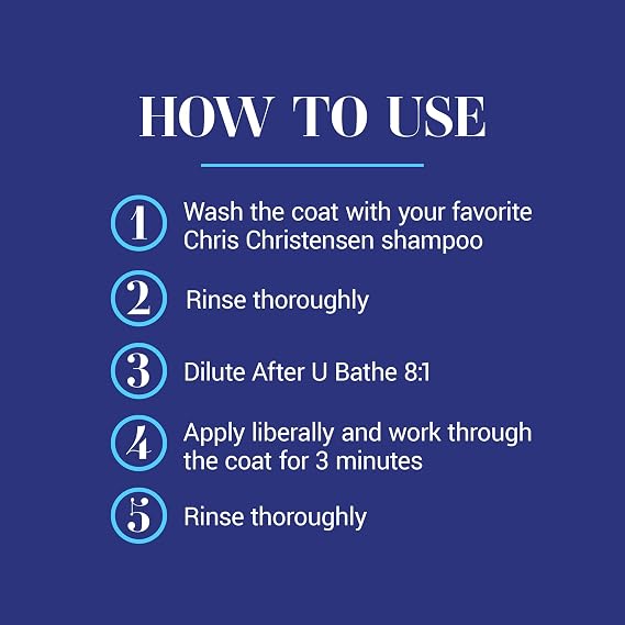 Chris Christensen After U Bathe Final Rinse Solution, Groom Like a Professional, Adds Moisture and Resilience, No Waxes/Oils, Made in the USA, 128 oz