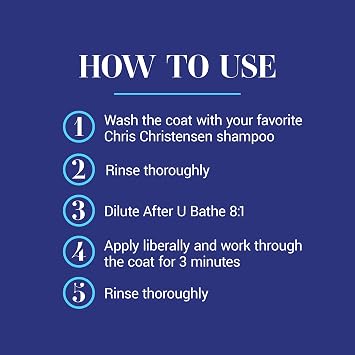 Chris Christensen After U Bathe Final Rinse Solution, Groom Like a Professional, Adds Moisture and Resilience, No Waxes/Oils, Made in the USA, 128 oz