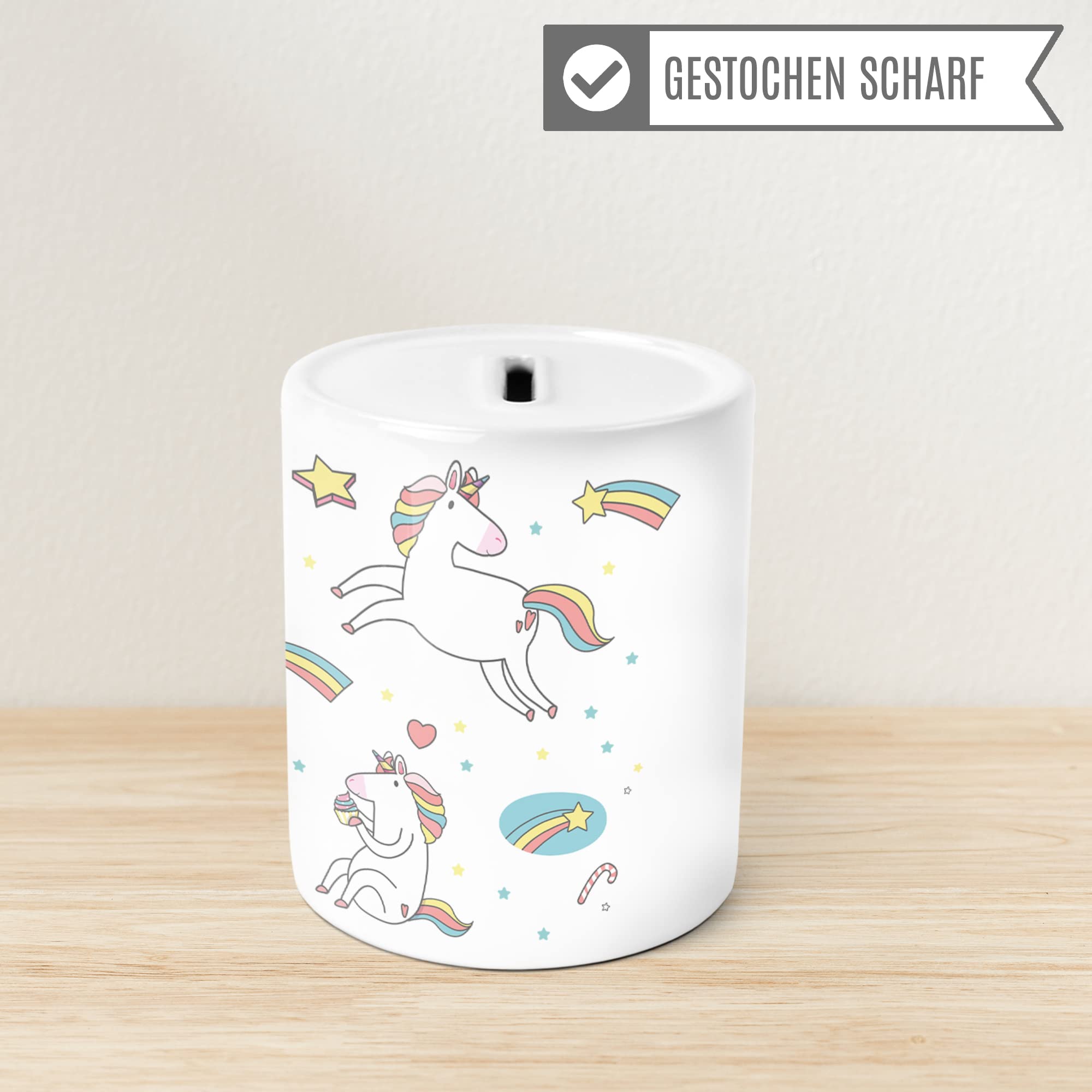 Salvadanaio Unicorno Magico, Salvadanaio Unicorno in Ceramica Dipinto a Mano, Regalo Ideale per Bambini