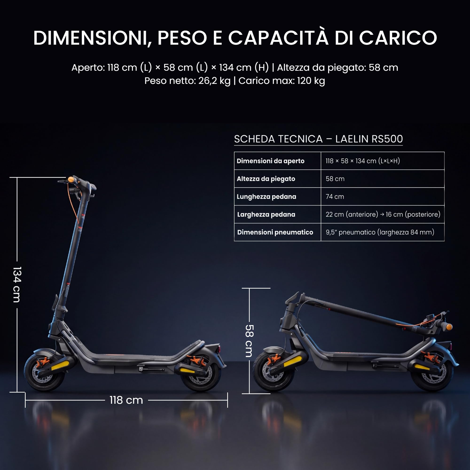Monopattino Elettrico per Adulti con Sensore di Impronta Digitale, Autonomia 85 km, Pneumatici Tubeless 10,5 Pollici, TCS Controllo di Trazione