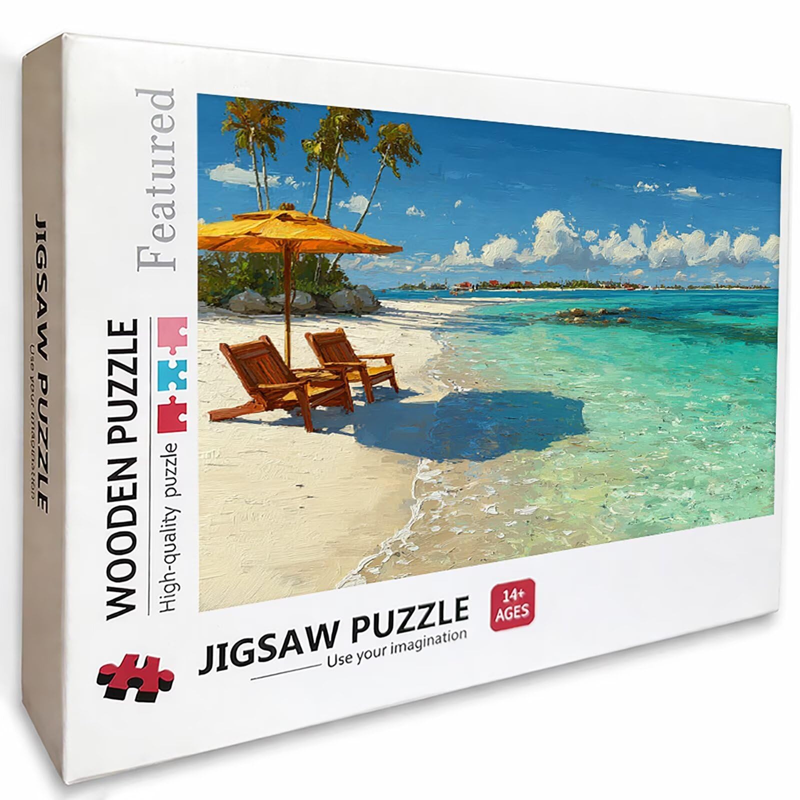 Puzzle Arte con Scatola Blu, Vista Mare Puzzle Legno 5000 Pezzi Adulti 156x105cm, Attività di Intrattenimento ad Alta Difficoltà, DIY Classici Gioco, Jigsaw Per Tutta La Famiglia, Regalo, 0-2816