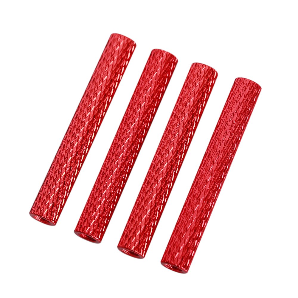 50pcs/pack M3 Aluminum Column 30mm Round Knurled Alloy Standoff textureSpacer Stud Fastener for RC Multirotors (Red)-image-32