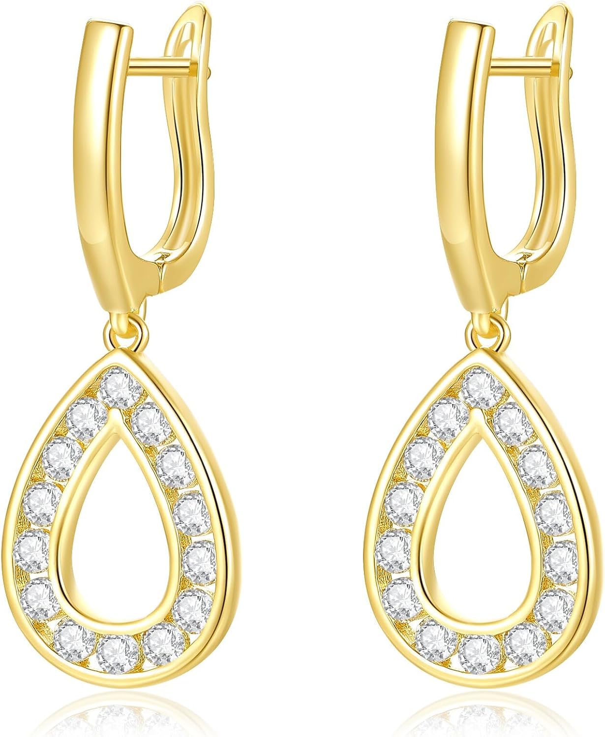 Small Gold Drop Dangle Earrings for Women Hypoallergenic 14k Gold Plated Dainty Small Gold Huggie Hoop Earrings