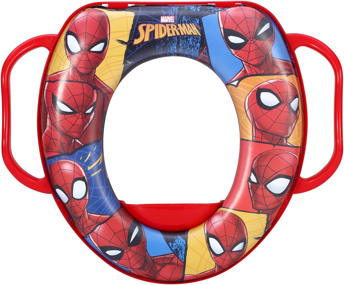 Spiderman Soft Padded Potty Toilet Training Seat with Handles for Toddlers Kids Children, Portable for Travel & Easy to Clean
