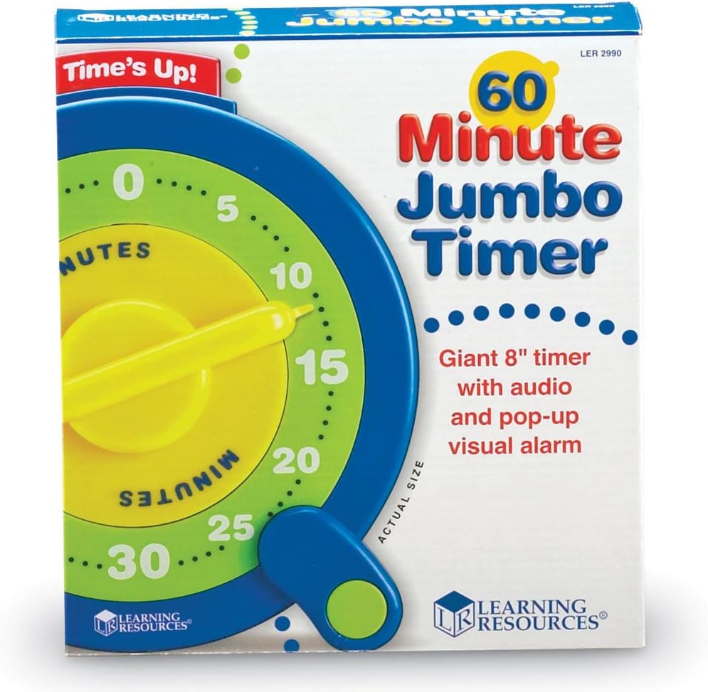 Learning Resources 60 Minute Jumbo Timer/No Battery Needed