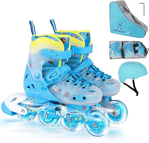 Miniatura 10 de Patines en línea, patines en línea ajustables para niños con ruedas iluminadas para niños, niñas, niños, adolescentes, principiantes y avanzados |