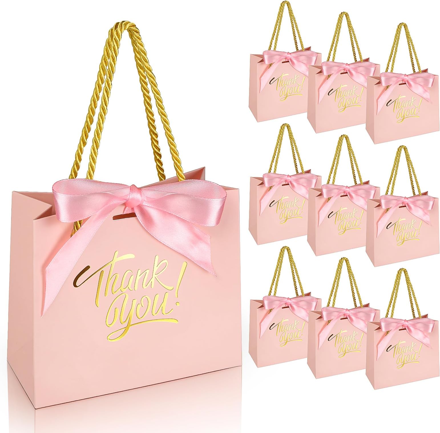Amazon.com: Geyoga 100 Pcs Small Thank You Gift Bags Bulk 4.7 x 2.36 x ...