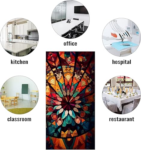 Miniatura 4 de Cubiertas de luz fluorescente de 2 x 4 pies, patrón geométrico de mosaico, cubiertas de luz de techo de vidrieras coloridas para aula, oficina,