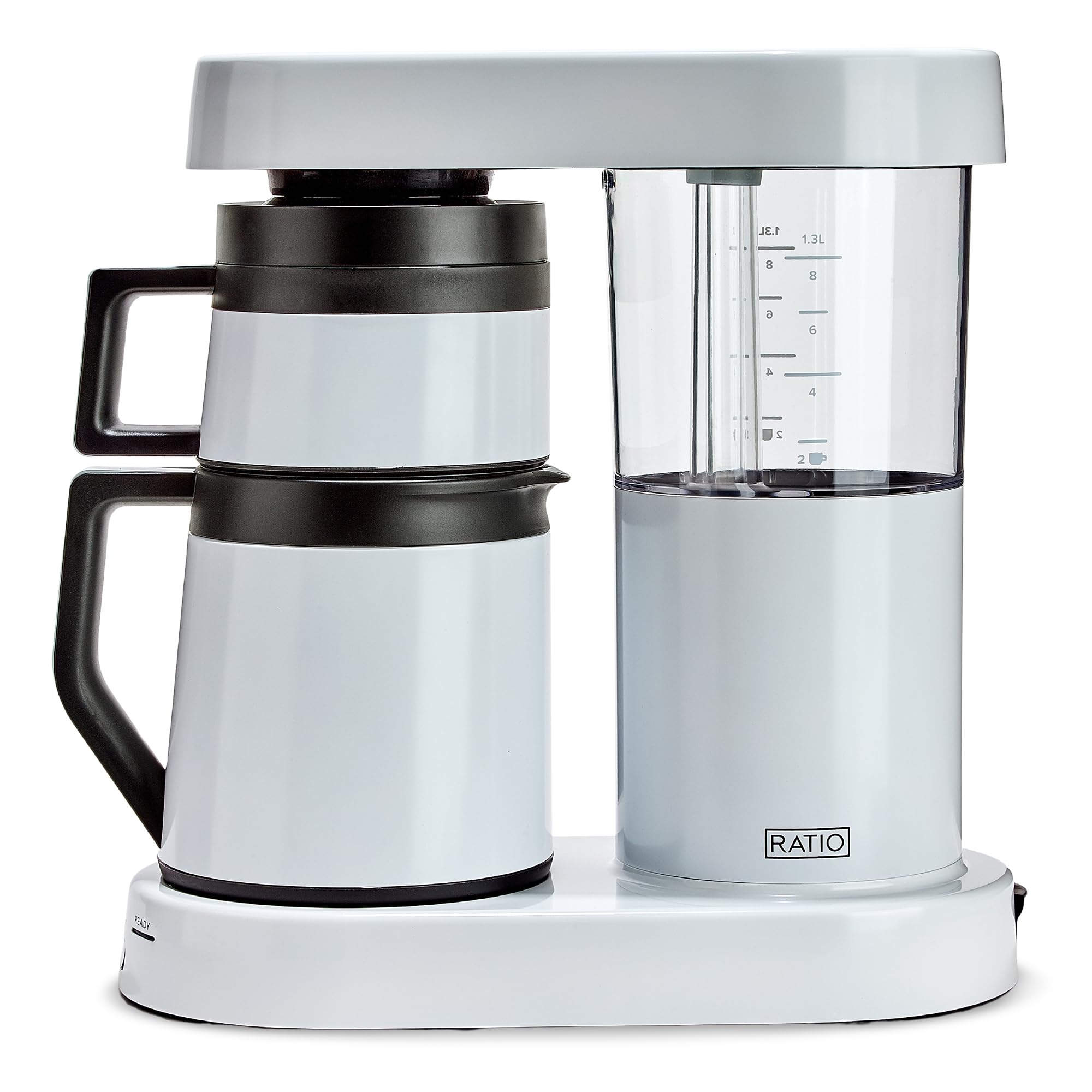 Ratio Six Series 2 Coffee Machine - Automatic Drip Coffee Maker - 1.25L/40oz - Brews 2-8 Cups - White