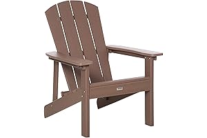 Outsunny Brown Plastic Adirondack Chair for Outdoor