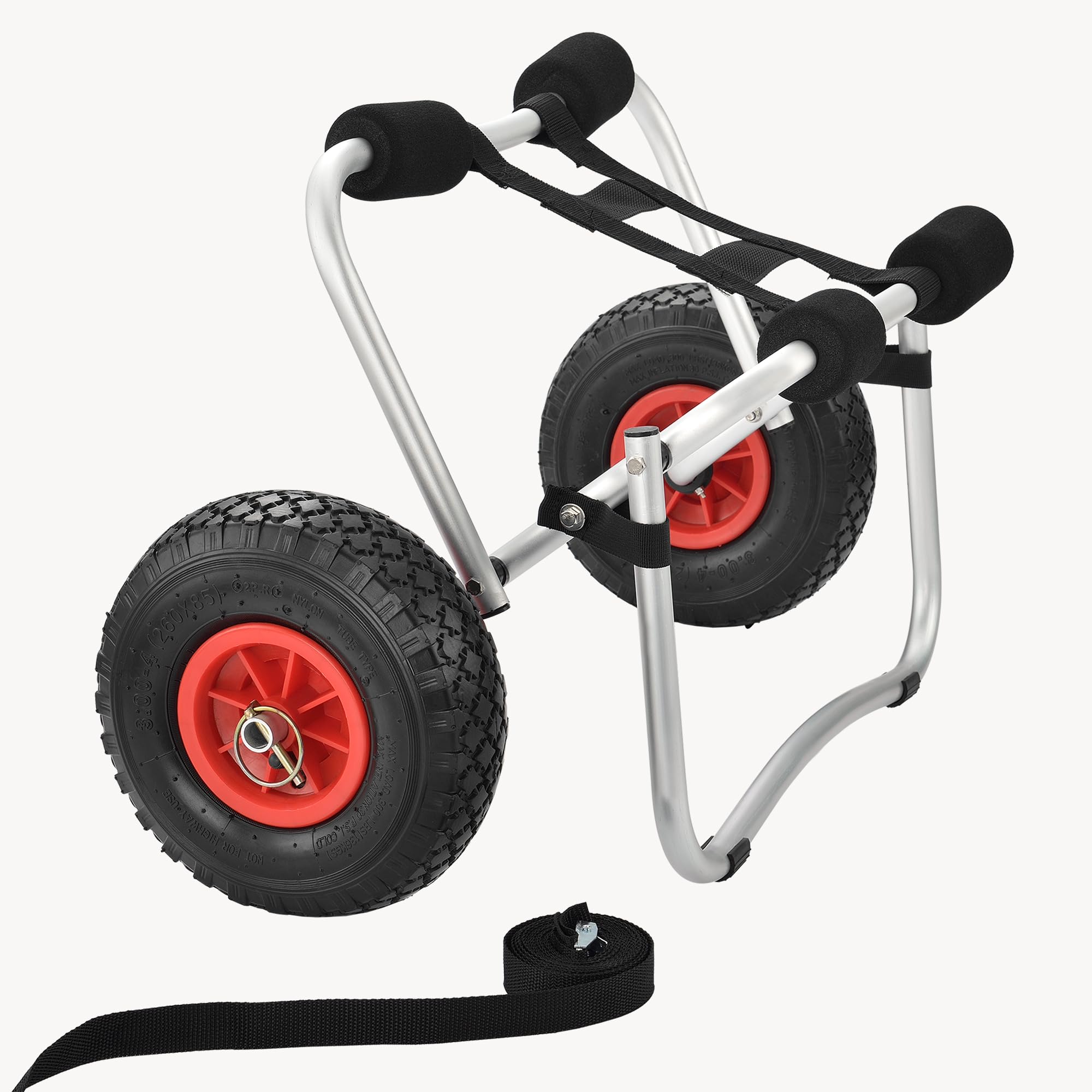 in.tec Kajakwagen Drau Kanuwagen 72 x 31 x 44 cm Transportwagen bis 70 kg | Surfwagen, Aluminium, Kajak, Kanu, Bootstrailer, Zusammenklappbar, Verstellbarer Gurt, mit Luftreifen, Breite Auflage