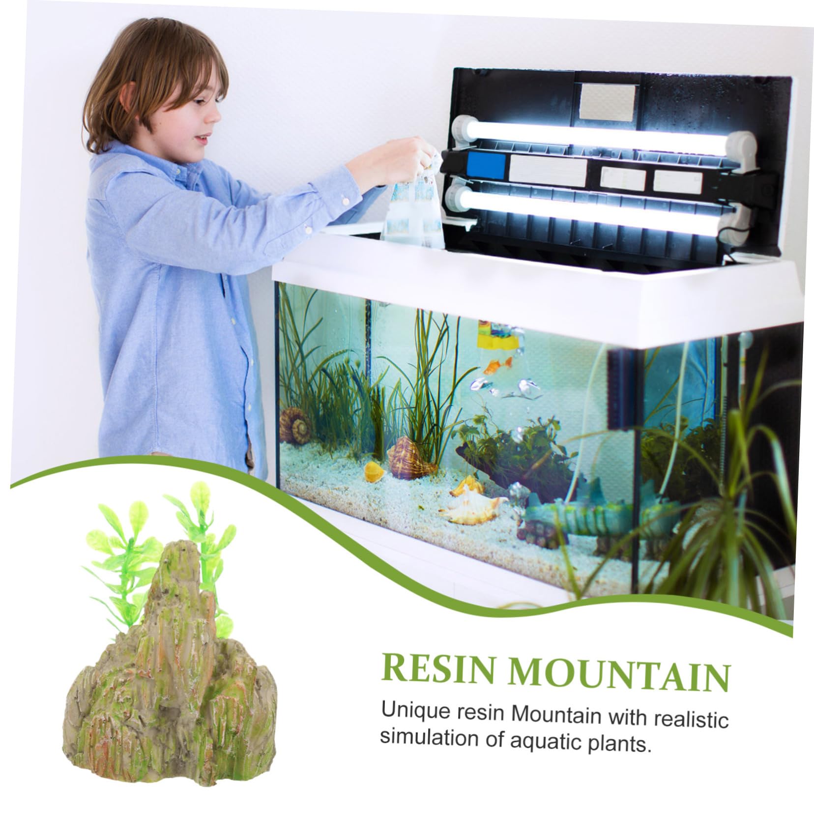 PRETYZOOM Pecera Rocalla Paisajismo Adornos De Acuario Decoraciones De Peceras para Decoración Pecera Adornos Pecera Decoración del Paisaje del Tanque De Peces 2 Piezas X 4