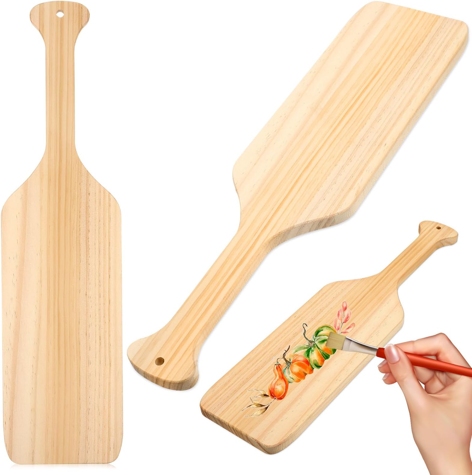 Alipis 2 Pcs 15-inch Unfinished Solid Pine Wooden Paddles for Sorority Fraternity Crafts DIY Painting Wood Boards for Art Projects