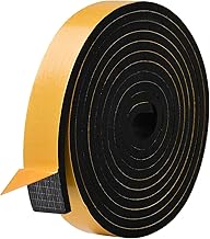 Foam Rubber Tape Self Adhesive- 25mm Wide - 6mm Thick,High Density Neoprene Weather Strip,Gasket Seal,Anti-Vibration,Anti-Collision, Shockproof Insulation for Window Door Car,3 Meters