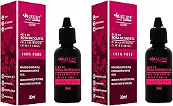 Óleo de Rosa Mosqueta - Kit 2 Unidades 30ml - 100% Puro Max Love - Hidratação Profunda e Suavidade - Óleo Facial e Corporal