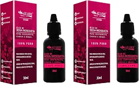 Kit 2 unidades - Óleo De Rosa Mosqueta 30ml - 100% PURO, tb, Max Love