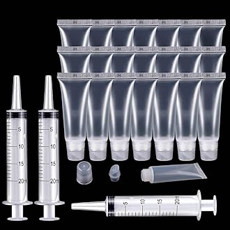 Rolybag 22 Packs Empty Lip Gloss Tubes Containers(10ml),Travel empty bottle,Refillable Soft Cosmetic Squeeze Tubes For Women & Girls DIY Lip Gloss Cosmetics