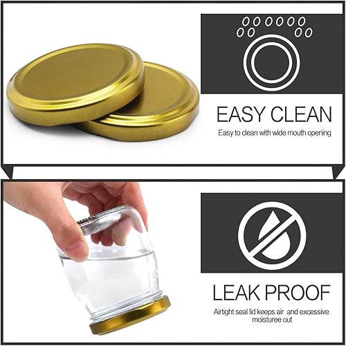 Miniatura 10 de KAMOTA Tarros de vidrio, paquete de 40 tarros de yogur transparente de 4 onzas con tapas plateadas, tarros de pudín de vidrio, tarros de yogur