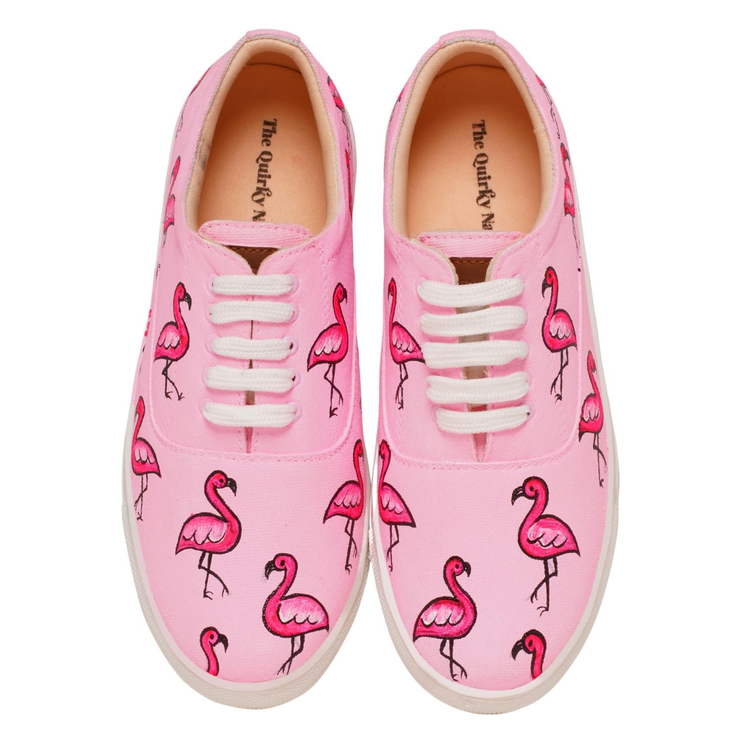THE QUIRKY NAARI Flamingo in Pink Sneakers with A Dainty Pink Hue | Pink | 8 UK (B0CVS2ZBZC) Amazon Price History, Amazon Price Tracker