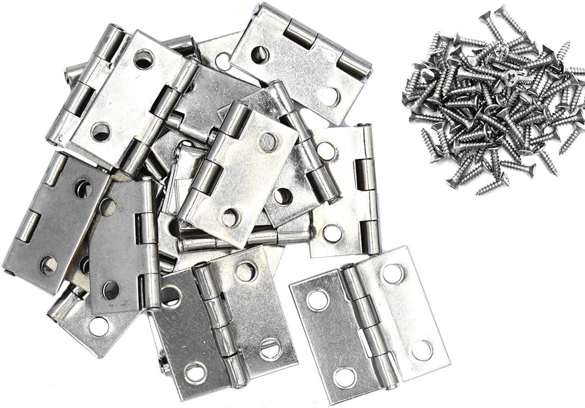 20Pcs Stainless Steel Folding Hinge 1 inch Box Hinge is allocated with 80 Stainless