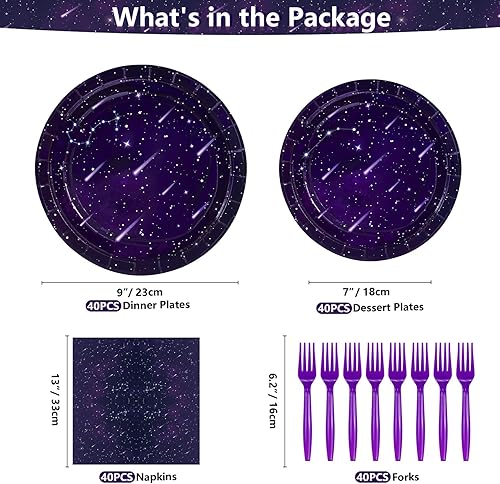 Miniatura 2 de 160 piezas de decoración de fiesta de galaxia espacial, suministros de fiesta de estrellas, suministros de fiesta temática de espacio exterior
