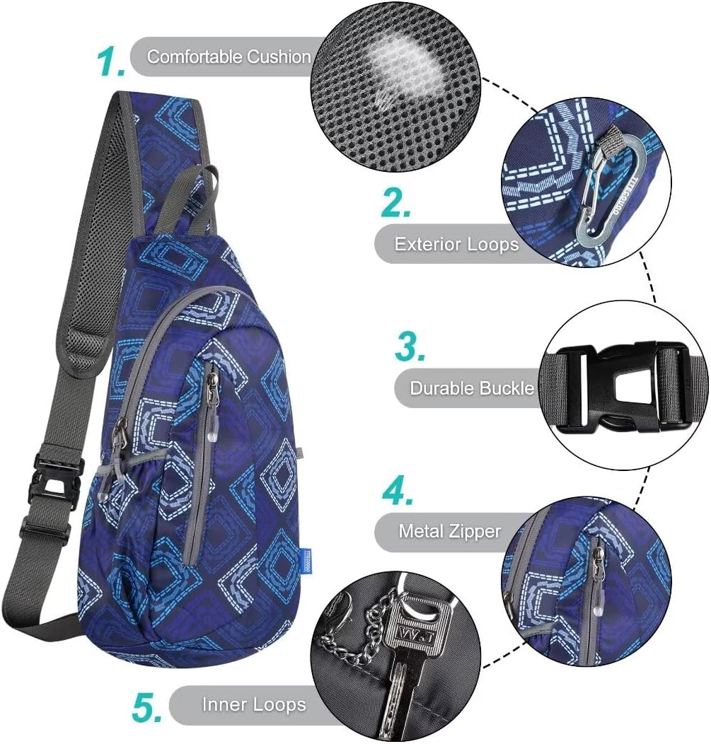 TITECOUGO Small Sling Bag, Lightweight Crossbody Backpack for Men Women, Shoulder Bag for Sports and Outdoor - Image 5