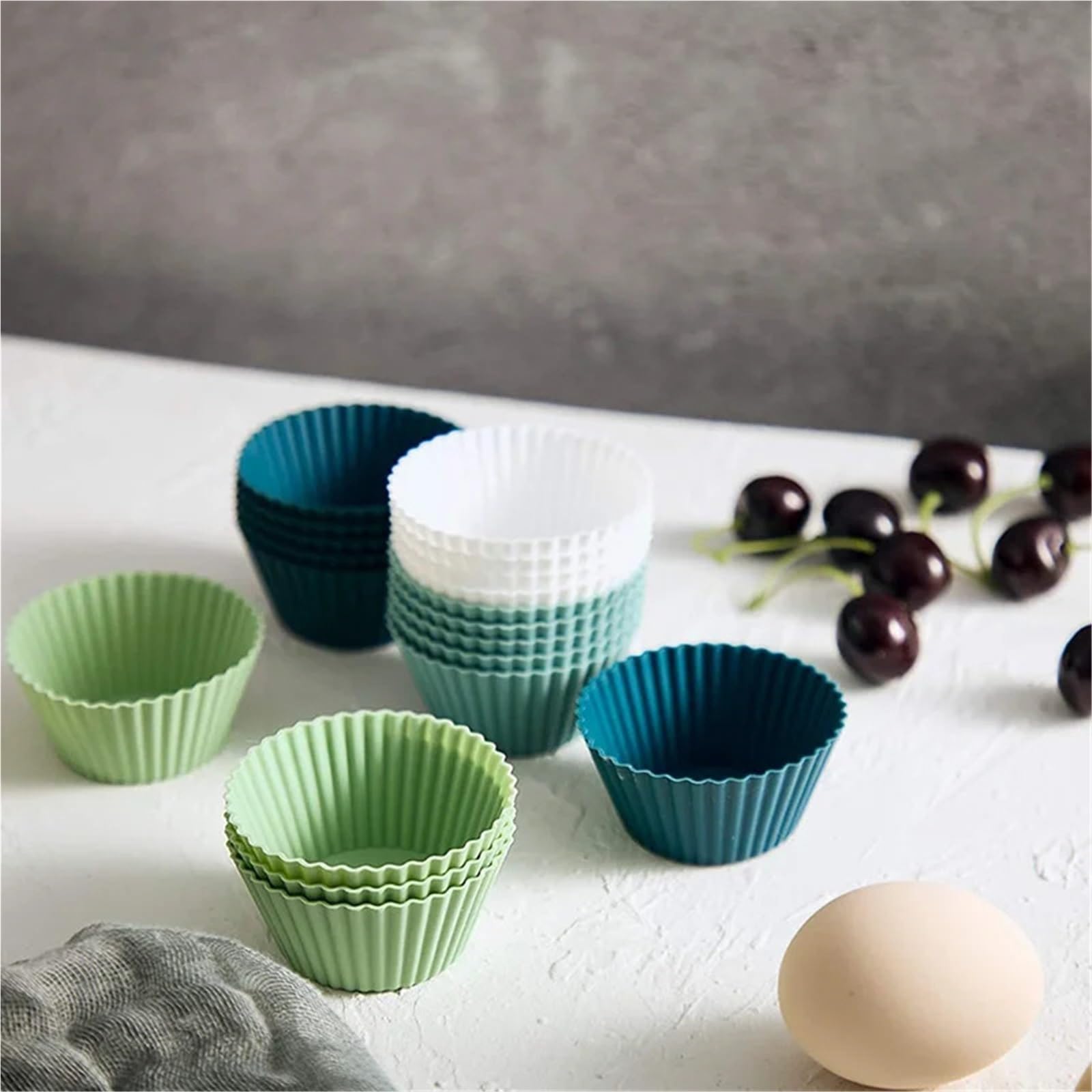 Stampi per muffin in silicone, riutilizzabili, 24 pezzi