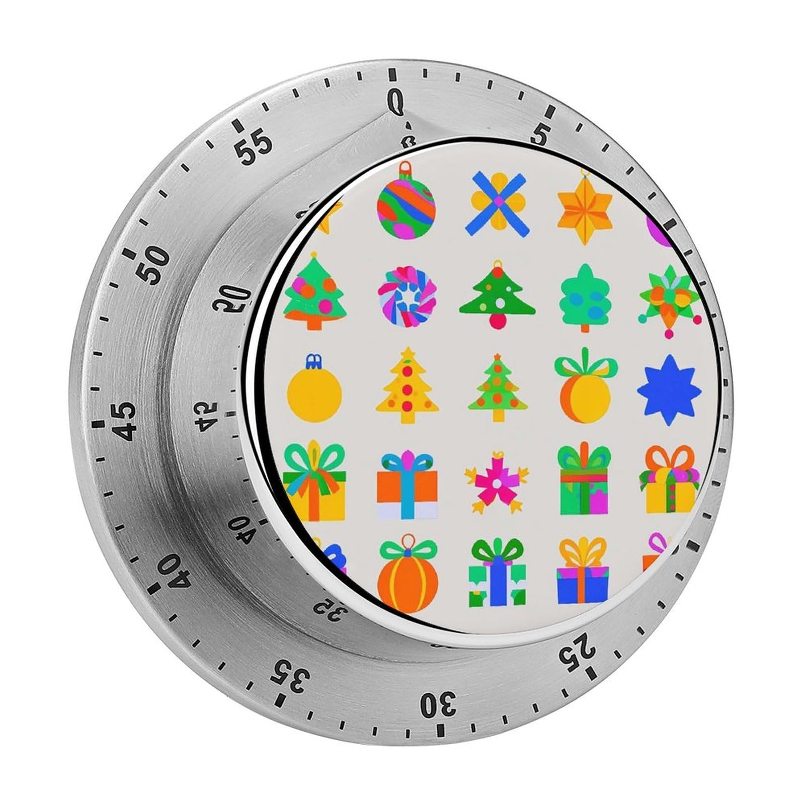Colorful Christmas Printed Waterproof Christmas Timer with Loud Alarm Outdoor Timer for Cooking Exercise Baking
