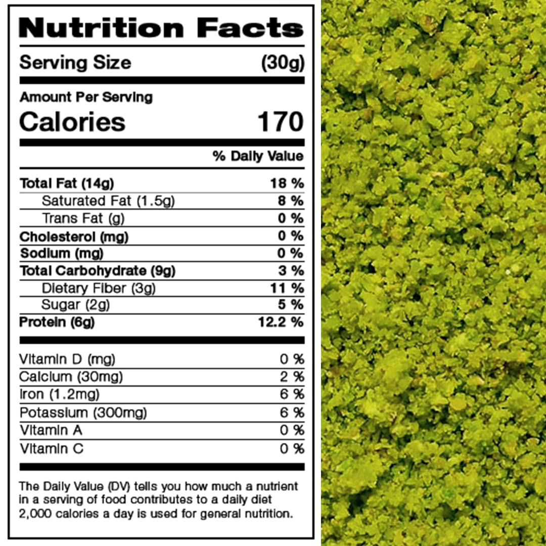 Pistachios, Green California Shelled Raw Flour / powder / ground / meal