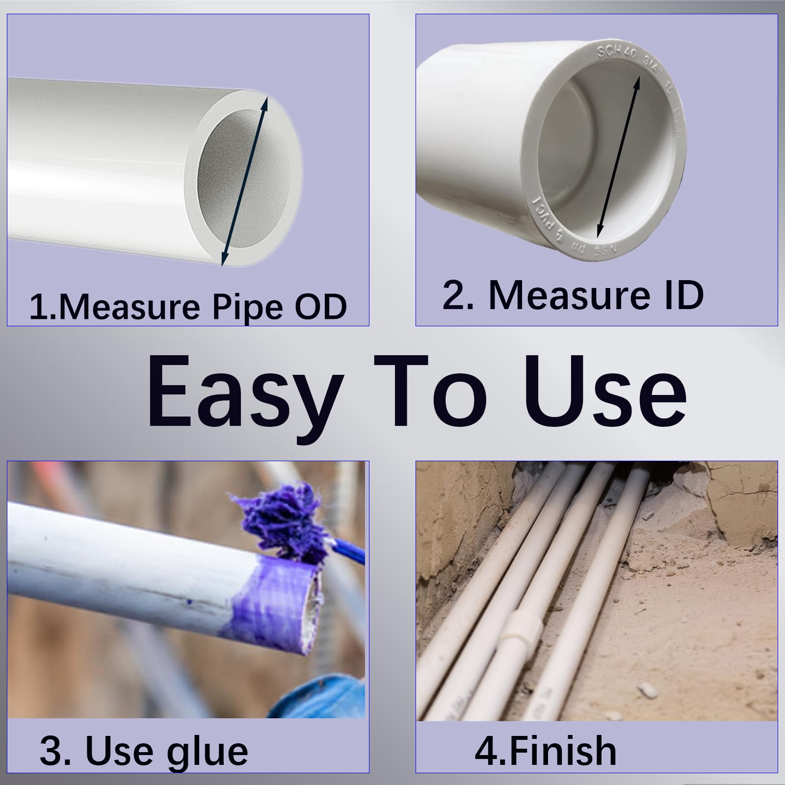 YTFSA 10-Pack 1/2 Inch PVC Pipe Couplings - Slip Socket X Socket Fittings, Sch40, White - View #3