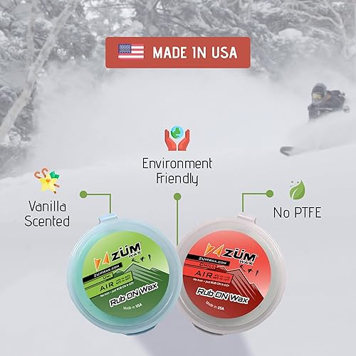 Miniatura 6 de ZUMWax RUB ON Wax Ski/Snowboard/Nordic Sample Pack - Universal & CHILL - 0.71 oz cada uno, fácil aplicador de corcho, de larga duración, aroma a