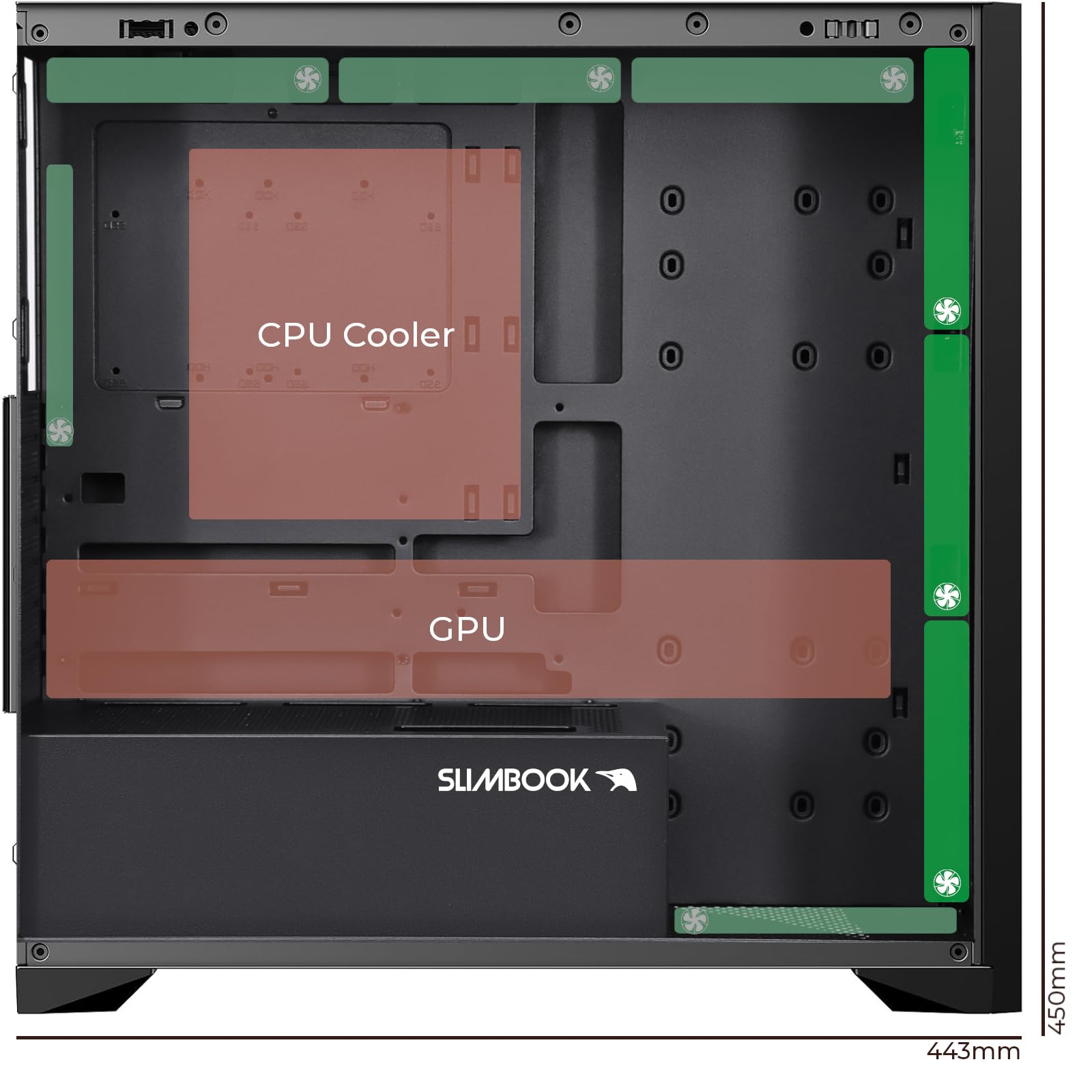 Caja PC SOBREMESA Wood Madera SLIMBOOK | ATX/Micro-ATX/ITX | Lateral Cristal Templado | USB Frontal | Negra
