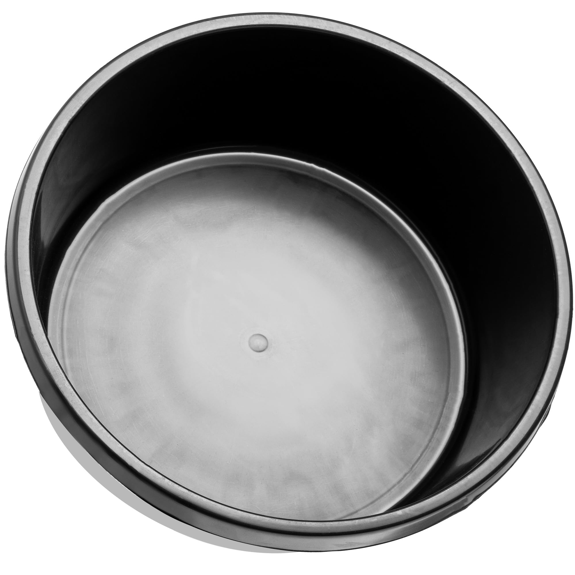 KADAX Vasca rotonda per malta da 14 l, secchio in plastica per cantiere, giardino, grande bacinella per lavare, contenitore resistente per cemento (nero, set da 6)