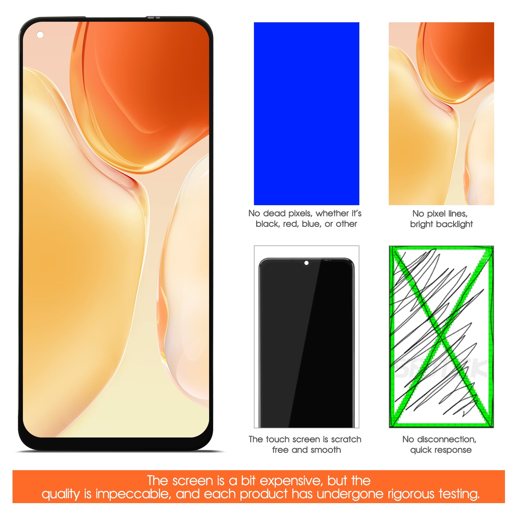 AGCUT LCD pour Oppo A72 4G / A52 4G Écran de Rechange pour Oppo A72 4G CPH2067 Display Ecran Replacement Numériseur Vitre Écran Tactile Digitizer Panneau Assemblé De Réparation, Nior