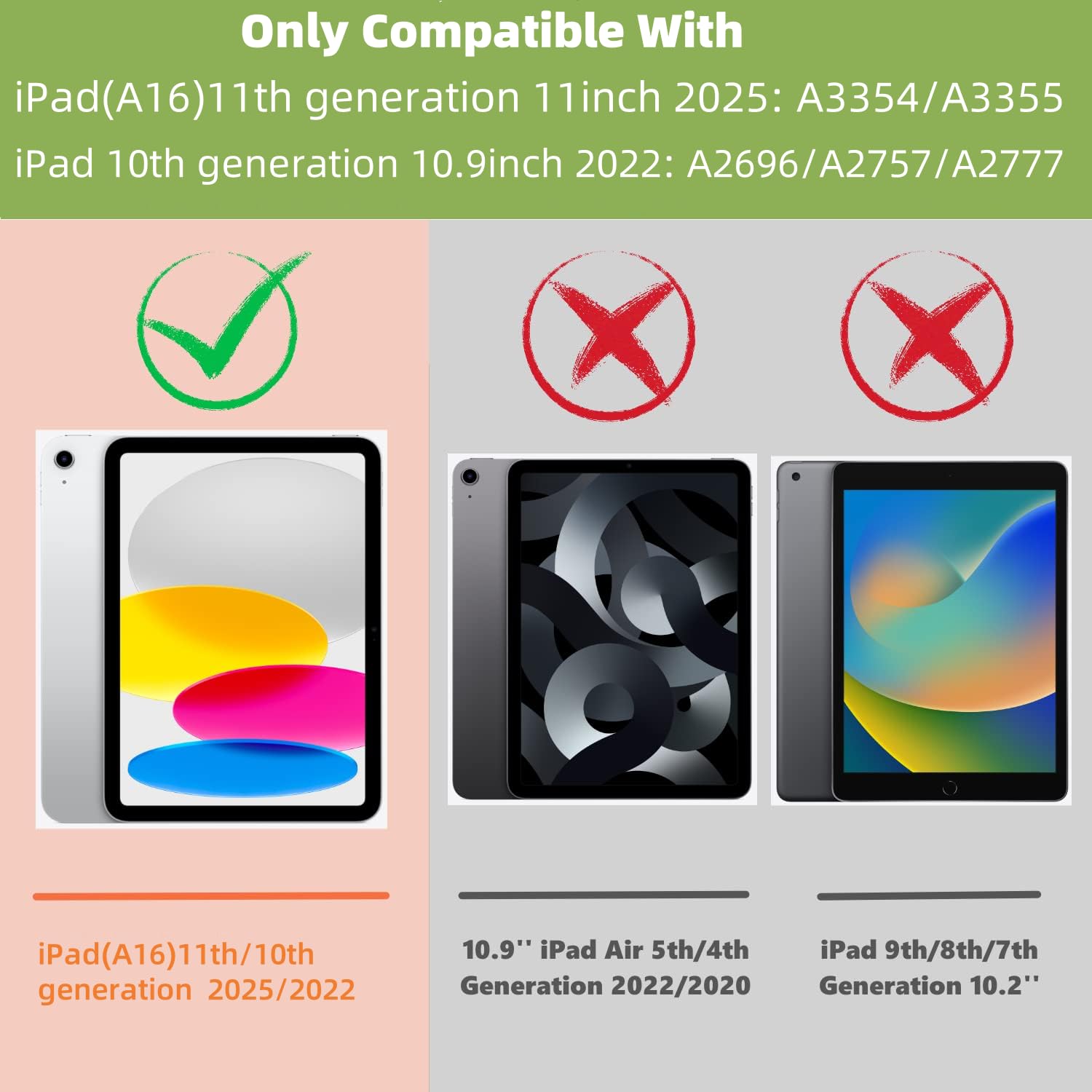 Custodia magnetica A16 per iPad da 10,9 pollici, iPad 11a/10a generazione (A16), sottile, con forte supporto magnetico per penna [Auto Sleep/Wake], cover 11°/10° generazione, supporto