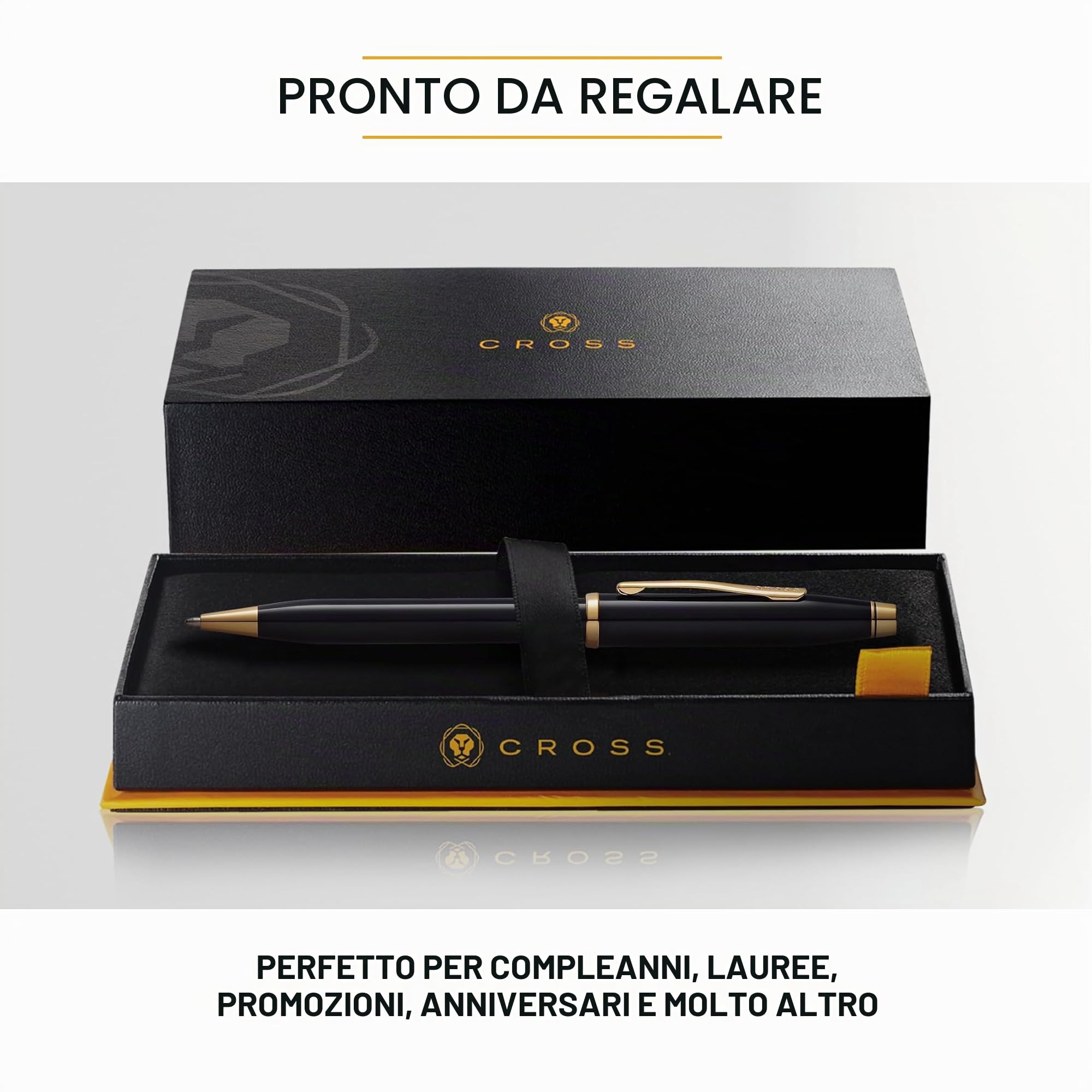 Cross, penna a sfera Century II Penna roller Black Lacquer with 23CT Gold
