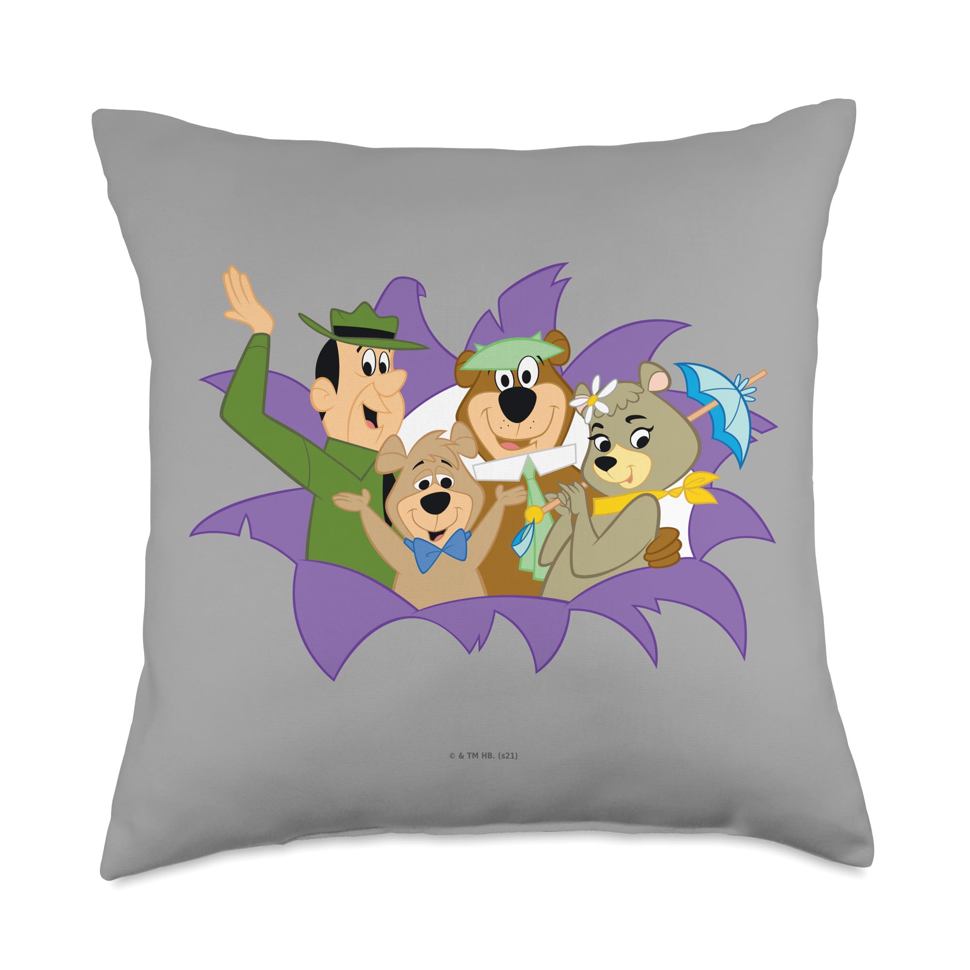 Yogi Bear and Friends Thats All Folks Throw Pillow