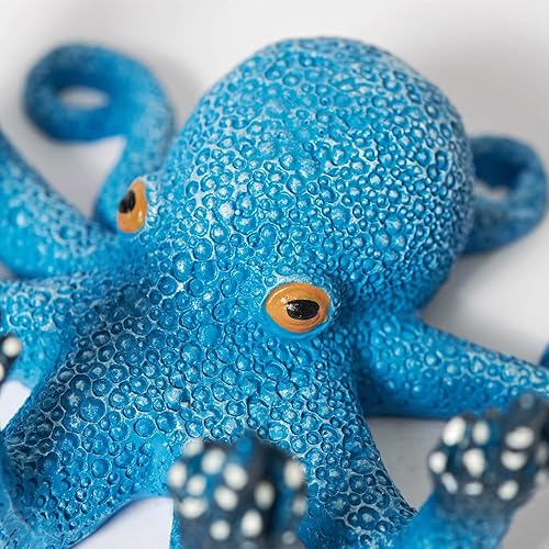 Miniatura 5 de Adorno de modelo de pulpo azul para decoración de pecera, accesorios de tanque de glofish de resina, decoración de mascotas acuáticas, adecuado para
