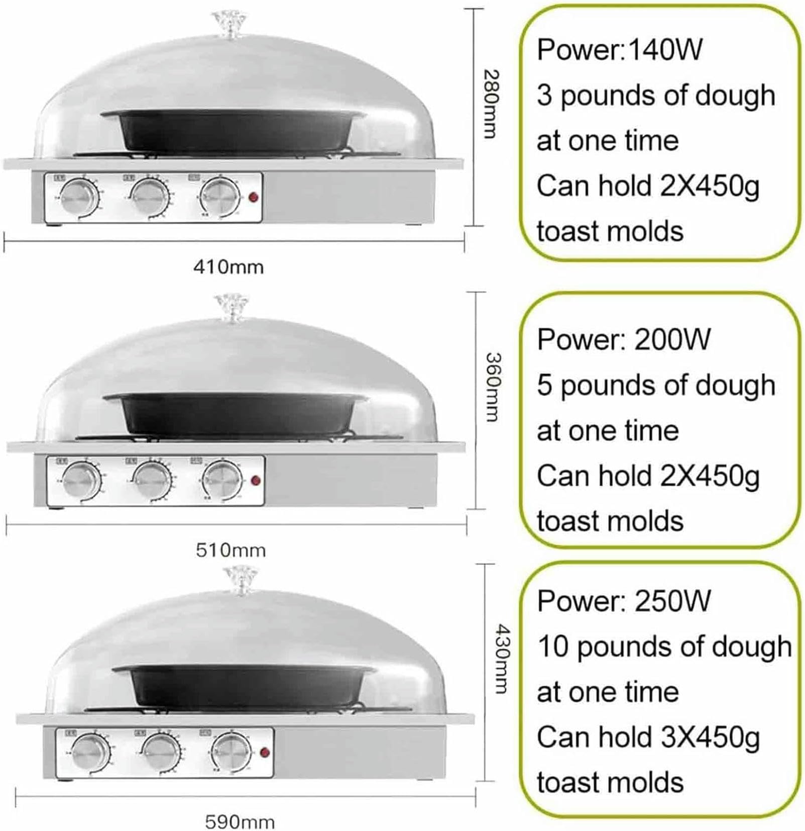 Caja de Fermentación de Pan de Acero Inoxidable, Temperatura y Tiempo, Cámara de Fermentación Eléctrica para Masa, para Hornear, Fermentación~/