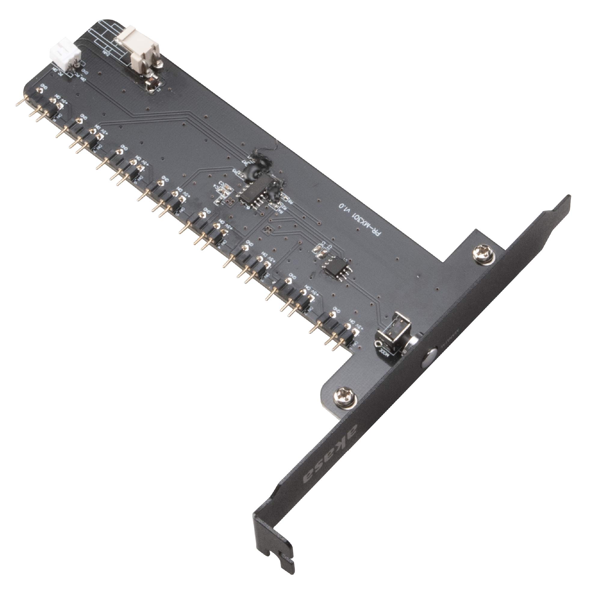 AkasaSoho addressable RGB Controller Card XL | aRGB Controller | Dual-Mode Manual & MB Sync Control | 8 Channels | Fits in a PCI Slot Bracket | AK-RLD-04