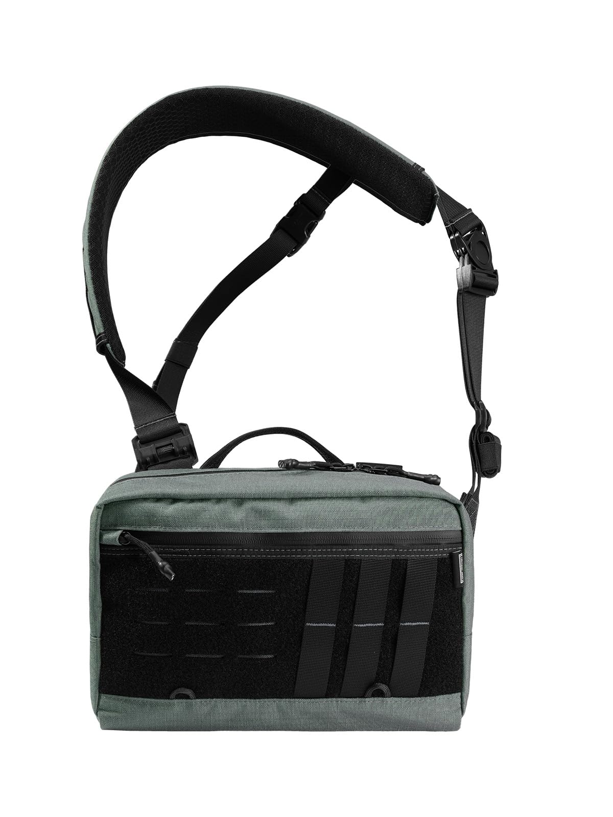 TACTICAL_GEEK L3 Pro EDC Umhängetasche, Brusttasche mit verstellbarem Gurt, Alltagsschultertasche für Outdoor & Reisen, Große Kapazität Daypack Organizer für Kamera, Drohnen & EDC Gear, T500 Grau