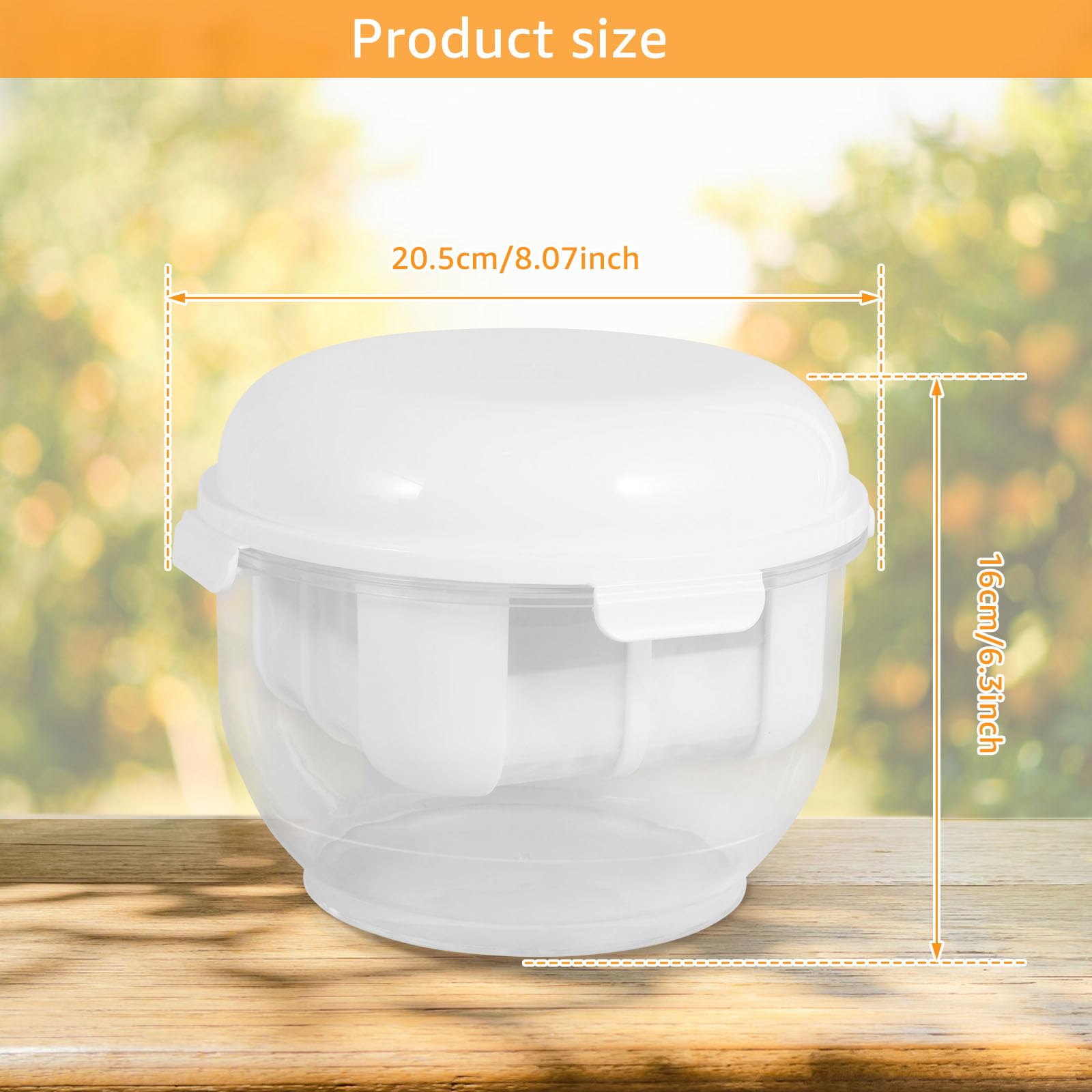 Joghurtbereiter Separator mit Deckel, abnehmbarer feinmaschiger Filter, tragbares, wiederverwendbares Sieb für griechischen Joghurt, Saft, leicht zu reinigen und aufzubewahren, 20,5 x 16 cm