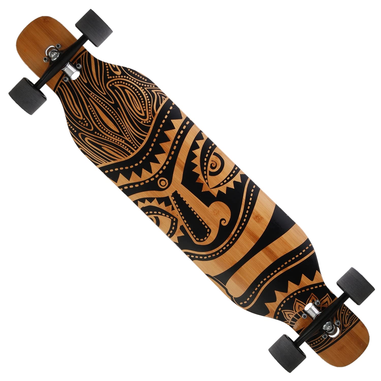 FunTomia Longboard Drop Through Cruiser 3 niveaux flexibles Roulement à billes Mach1 Speed Outil en T