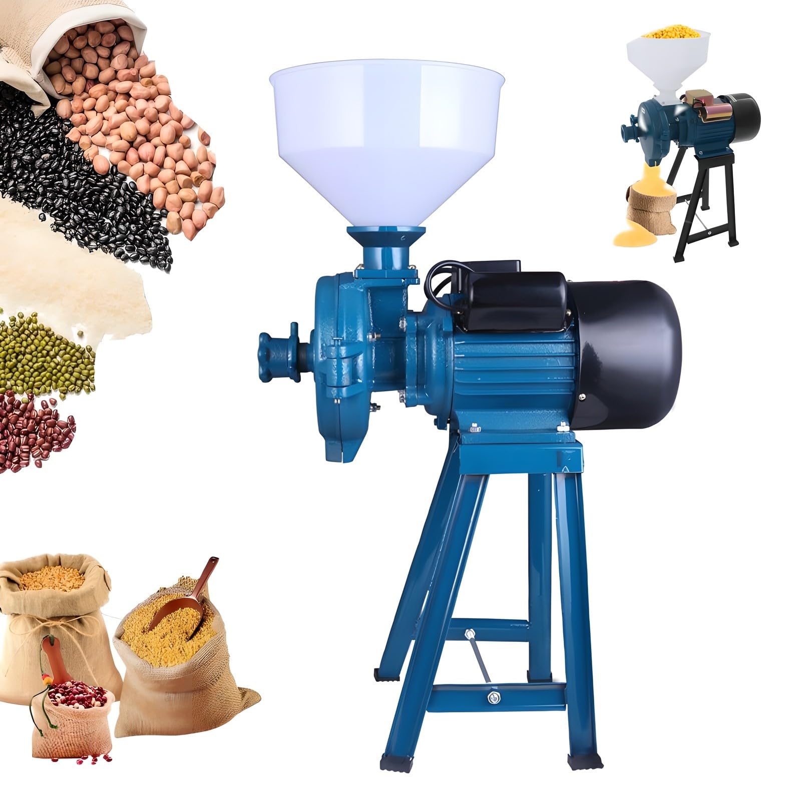 Eiwitany 1500W Dry Electric Grain Grinder with Feeding Funnel, Multi-use Milling Machine for Spices, Seeds, Herbs and Rice