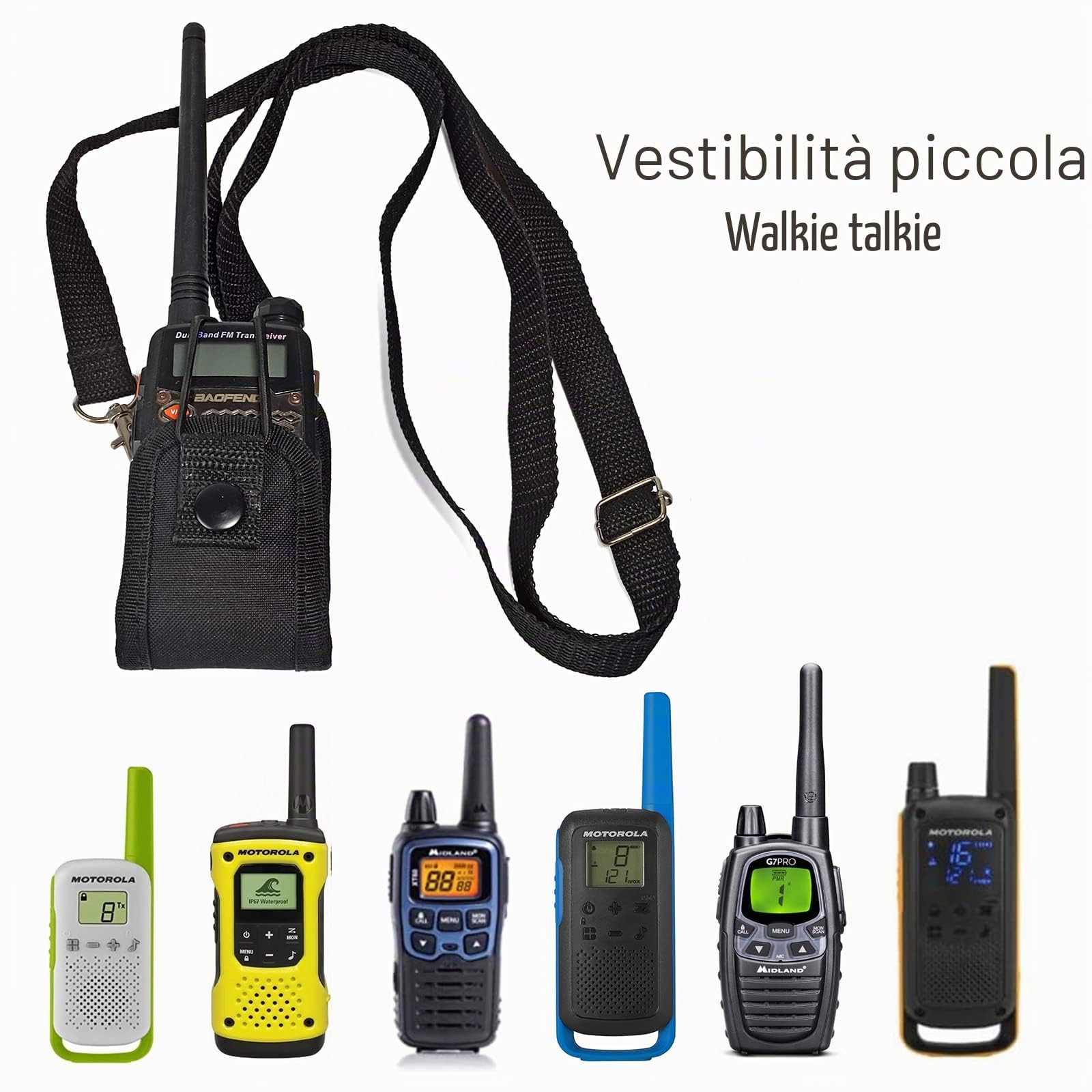 Porta radio fondina Walkie Talkie Custodia trasporto con clip cintura per Baofeng UV-5R UV82 888S Motorola TLKR Midland