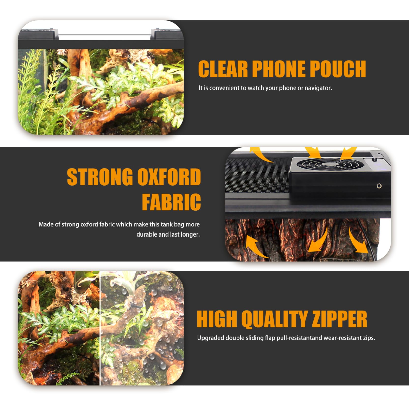 Ventilation Fan for Reptile Tank Cooling Fan Dehumidifier with LED Display for Rainforest Terrarium Vivarium Improving Air Circulation for Amphibians Reptiles Snakes Snake Enclosure - 4