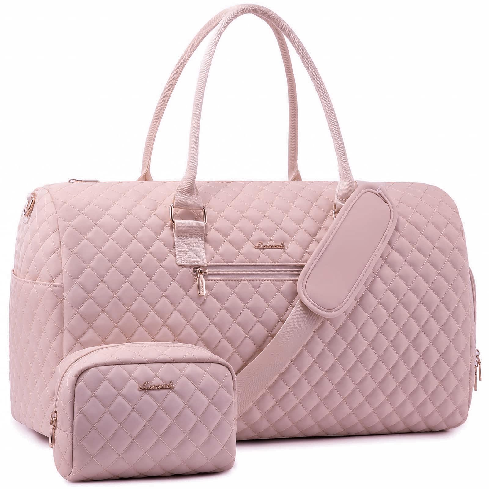 LOVEVOOK Borsone da Viaggio Donna Borsone Palestra con Scomparto per le Scarpe, Grande Borsa Parto Ospedale Mamma Nascita, Impermeabile Borsa Piscina Sportiva, Travel Weekender Gym Bag Rosa