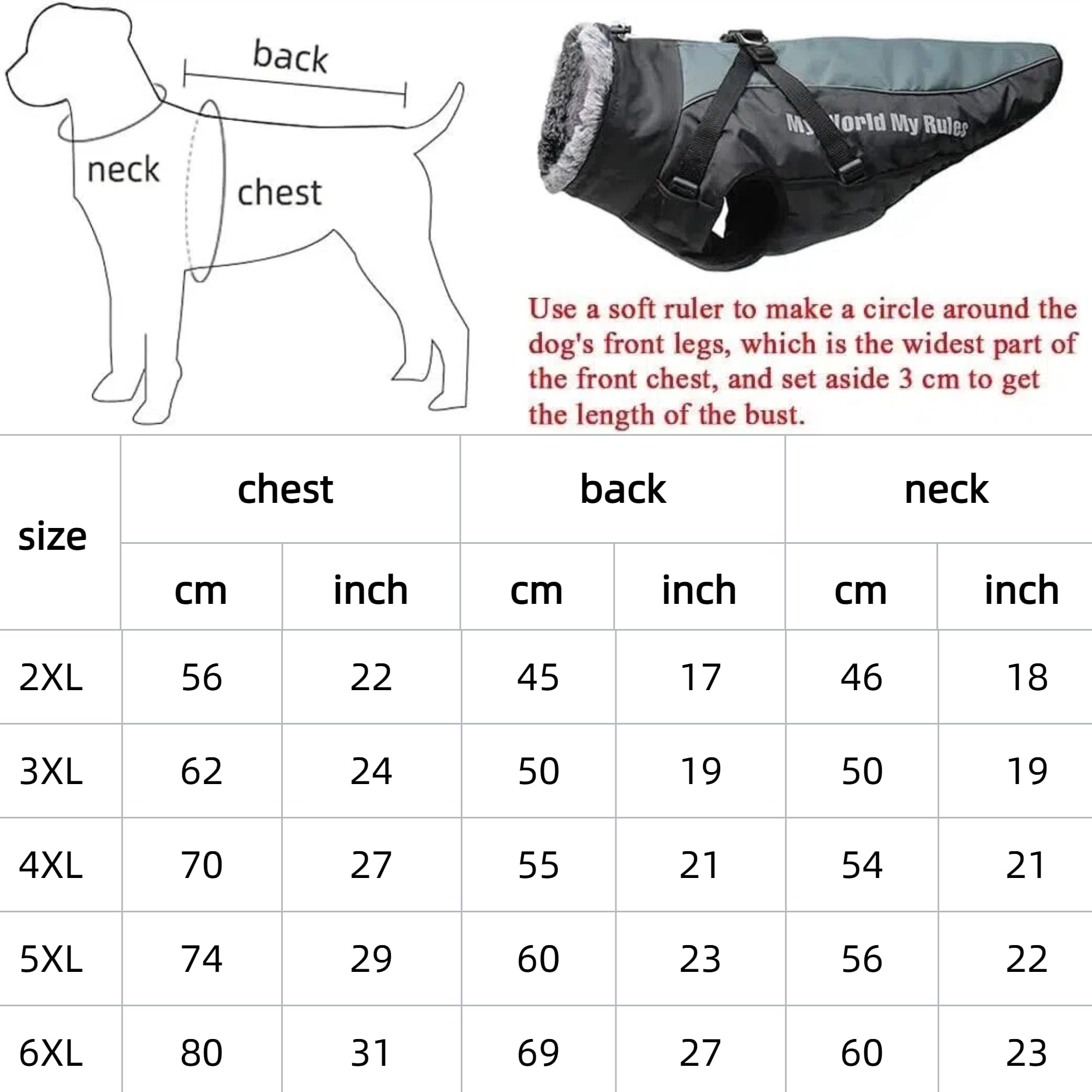 Veste d'hiver 2 en 1 pour chien avec harnais confortable, imperméable, coupe-vent, réversible, manteau d'hiver pour chien chaud pour temps froid, veste pour chiens de taille moyenne et grande